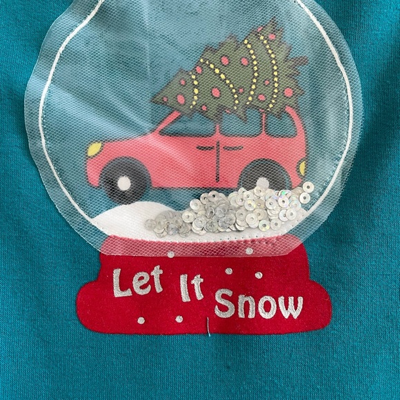 Truly Me by Sara Sara Girls Size 5, 6 Green "Let it Snow" Holiday Dress New - Picture 6 of 6